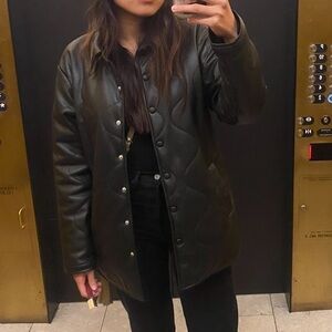 Pull&Bear Women's Black Leather Jacket
